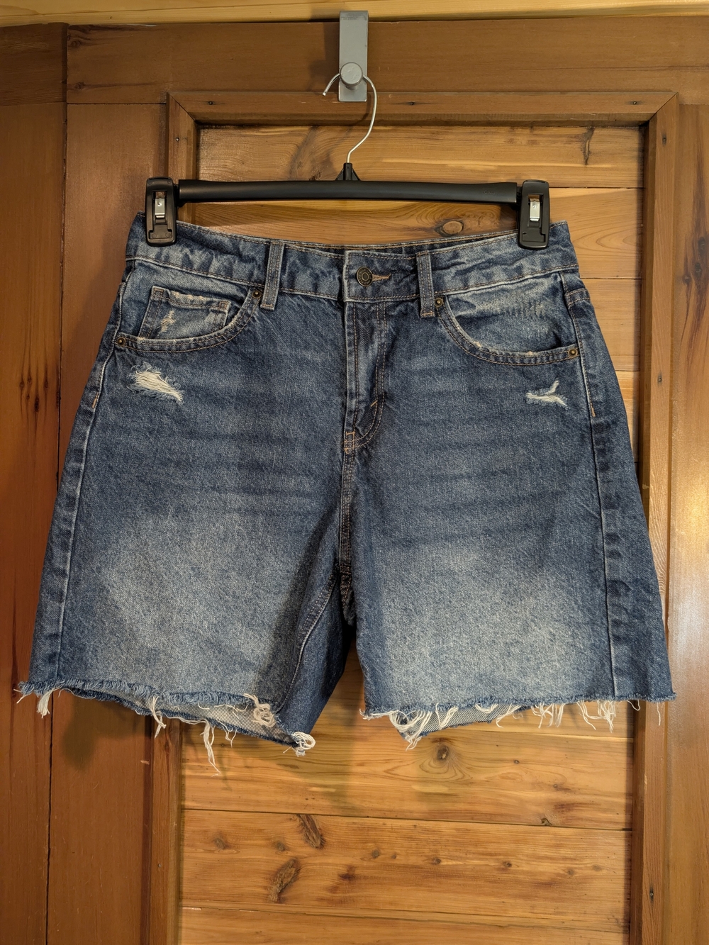 wild fable Mid-Rise Distressed Denim Shorts